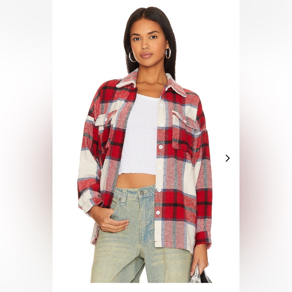 Lovers and Friends Kaianna Red Plaid Shacket XS